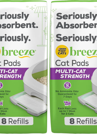 Purina Tidy Cats Cat Litter Breeze Pads Refill Pack Multi Cat Litter Pads - 8 ct. Bag