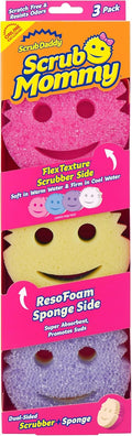 Scrub Daddy Scrub Mommy Sponges   Dish Scrubber + Non Scratch Cleaning Sponges Kitchen, Bathroom + Multi Surface Safe   Dual Sided Dish Sponges for Scrubbing   Online Exclusive (3 Count)