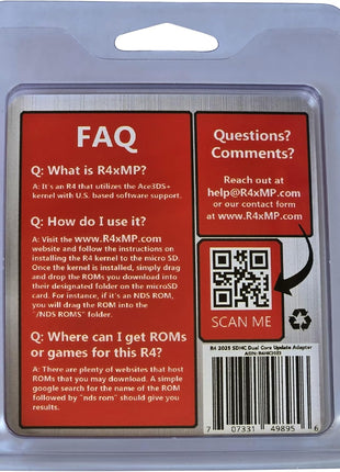R4 2026 R4xMP SDHC Dual Core Update Adapter Memory Card for NDS DS DSI 2DS 3DS New 2DS New 3DS XL, No Timebomb