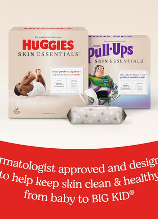 Huggies Skin Essentials Baby Wipes, Hypoallergenic, 99% Water, 10 Flip Top Packs (560 Wipes Total)