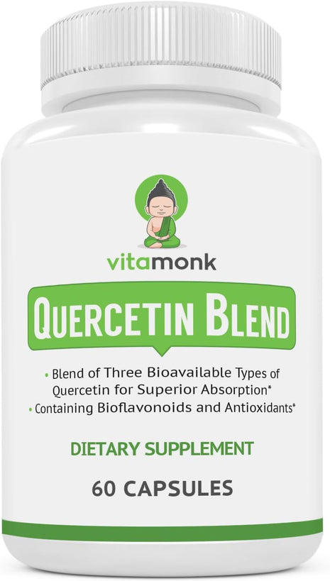 VitaMonk Quercetin & Resveratrol with Pterostilbene - Immune, Antioxidant & Healthy Aging Support - Quercetin 500mg, Bromelain, Trans-Resveratrol