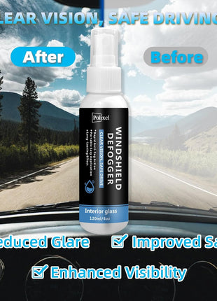 Anti Fog Spray for Car Windshield Inside & Windows - Long Lasting Window Defogger for Mirrors, Glasses, Bathroom Glass & Plexiglass Instant Fog Prevention & Protection - 120ML/4OZ