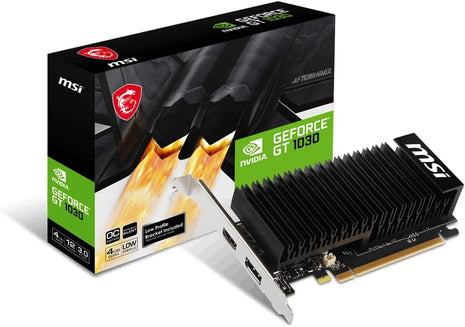 msi Gaming GeForce GT 1030 4GHD4 LP OC Low Profile Graphics Card (Boost Clock: 1430 MHz, Memory Speed: 2100 MHz, 4GB DDR4, 64-bit, DP/HDMI)