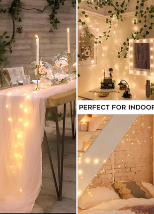 suddus Fairy Lights Battery Operated 33ft 100 LED String Lights Remote | Battery Operated, Copper Wire, Twinkle Lights, Indoor,Outdoor, Wedding,Christmas