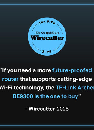 TP-Link Tri-Band BE9300 WiFi 7 Router (Archer BE550) – 6-Stream, Full 2.5G Ports, 6 Internal Antennas, Up to 2,000 sq. ft., EasyMesh Expansion, VPN