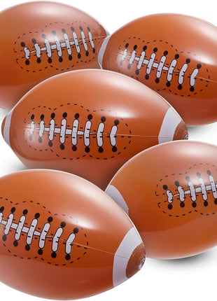Bedwina 12-Pack 16" Inflatable Footballs for Football Party Decorations & Party Favors – Blow-Up Sports-Themed Beach Balls for Game Day & Birthday Supplies, Goodie Bag Stuffers