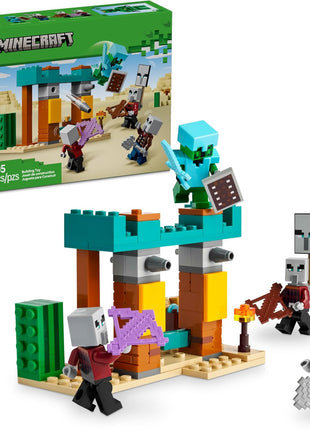 LEGO Minecraft The Illager Desert Patrol Toy Figures and Playset - Building Minecraft Toy for Kids, Boys and Girls, Ages 7+ - with 4 Figures for Pretend Play - Gift Idea for Birthdays - 21267