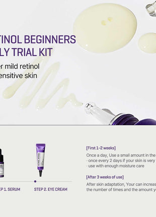 SOME BY MI Retinol Intense Trial Kit - Serum and Eye Cream, 0.33Oz - Mild Korean 0.1% Retinol Face Serum and Eye Cream for Beginner - Skin Texture, Elasticity and Under Eye Care - Korean Skin Care