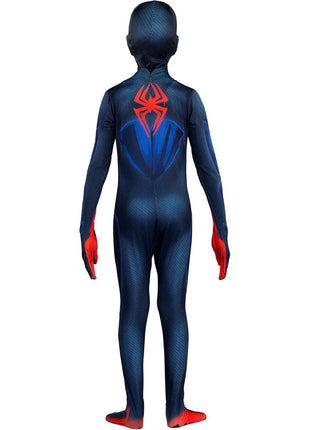 Marvel Miles Morales: Spider-Man Official Youth Deluxe Zentai Costume - Stretch Spandex with Hidden Zippers, Wrist Slits (M) Multi