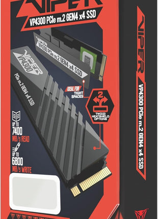 Patriot Viper VP4300 2TB M.2 2280 PCIe Gen4 x 4 Solid State Drive, Compatible with PS5 | Compatible with PS5; Form factor: M.2 2280; Interface: PCIe Gen4 x 4.