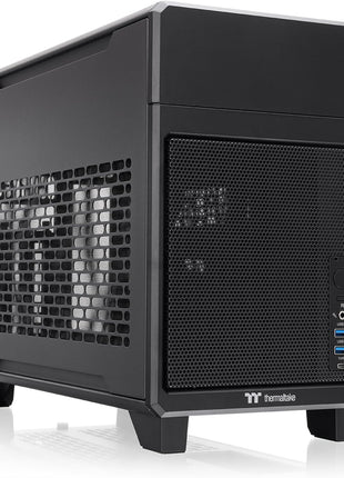 Thermaltake TR100 SFF Chassis; mITX Support; 18.9 Liters; PCIe 4.0 Riser Cable Included; 360mm GPU Clearance; 280mm Radiator Support; Removable PCIe Bracket; Black; CA-11A-00S1NN-00