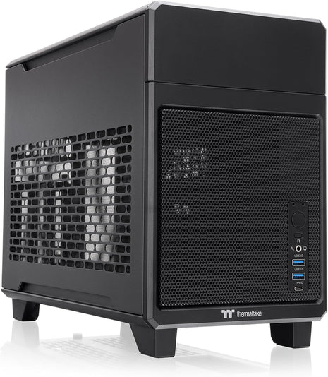 Thermaltake TR100 SFF Chassis; mITX Support; 18.9 Liters; PCIe 4.0 Riser Cable Included; 360mm GPU Clearance; 280mm Radiator Support; Removable PCIe Bracket; Black; CA-11A-00S1NN-00