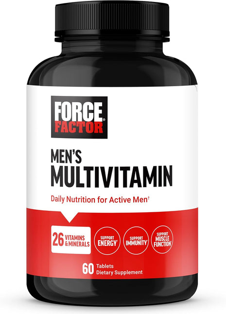 Force Factor Men's Multivitamins, Multivitamin for Men Plus Amino Acids | Supplement with 27 Vitamins and Minerals, and Phytonutrients to Support Energy, and Immunity, 60 Tablets