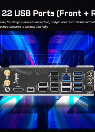 ASRock B860 Live Mixer WiFi 6E LGA1851 DDR5 ATX Motherboard Intel Core Ultra Series 2 12+1+1+1+1 Power Phase PCIe 5.0 x16 Thunderbolt 4 Wi-Fi 6E DDR5 8666+ (OC) 3x M.2 (Gen5/4) 2.5G LAN BIOS Flashback