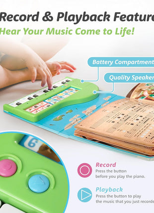 BEST LEARNING My First Piano Book - 20-Key Toy Piano for Kids Ages 3+ | Educational musical toy with 10 nursery rhymes and 6 instrument sounds; birthday gift for 3, 4, 5 year old girls and boys