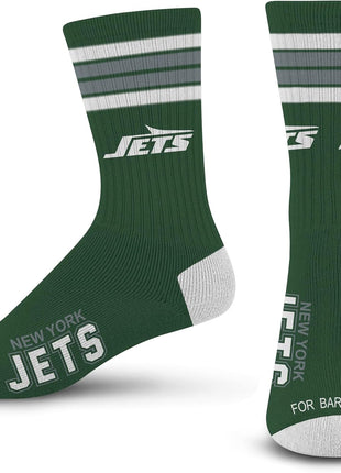 For Bare Feet Men's NFL 4-Stripe Deuce Performance Crew Socks