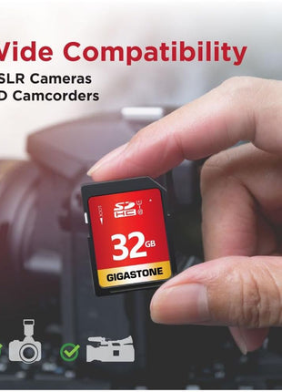 GIGASTONE 32GB SD Card 5-Pack UHS-I U1 Class 10 SDHC Memory Card High-Speed Full HD Video Compatible with Canon Digital Camera, SPYPOINT TACTACAM WOSPORTS Trail Camera, with 5 Mini Cases