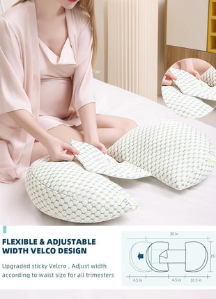 Oternal Pregnancy Pillow for Pregnant Women – Comfortable Maternity Pillow for Side Sleepers, Supports Back, Belly, Hips, and Legs, with Removable & Adjustable Cover