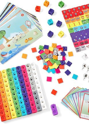 hand2mind MathLink Cubes Numberblocks 1-10 Activity Set, 30 Preschool Learning Activities, Counting Blocks, Linking Cubes, Educational Toys for Kids, Number Games, Math Manipulatives Kindergarten