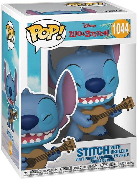 Funko POP! Disney Lilo & Stitch - Stitch with Ukulele | Official Cartoon/Animation Merch - Collectable Vinyl Figurine for Shelf Display - Birthday Gift Idea for Fans and Collectors