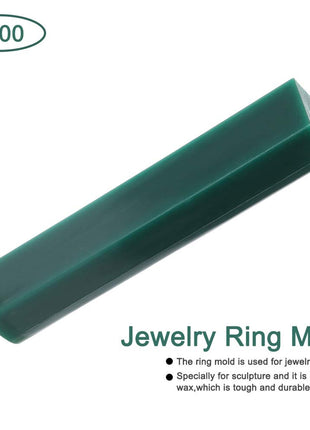 Jewelry Ring Tool Green Wax Tube for Making Rings Mold - Round With Centred Hole/Hard/Solid Carving Blank Large Flat Side (T200)