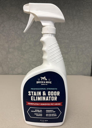 Rocco & Roxie Stain & Odor Eliminator for Strong Odor, 32oz Enzyme Pet Odor Eliminator for Home, Carpet Stain Remover for Cats & Dog Pee, Enzymatic Cat Urine Destroyer, Carpet Cleaner Spray