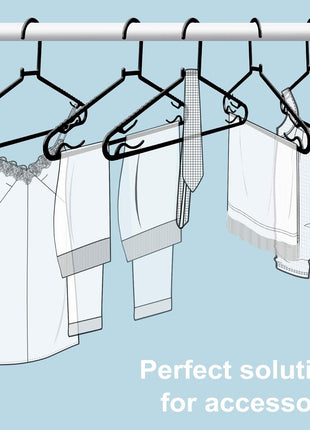 Byomostor Black Plastic Hangers 50 Pack, Light Weight Durable Clothes Hangers G-Shape Standard Size Non-Slip Coat Hanger Adult Clothes Hangers for Laundry & Everyday Use -Slim & Space Saving