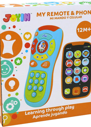 JOYIN Baby Learning Phone and Remote Toy for Toddler, Fun Smartphone Toys with Music for Infants, Boys or Girls, Holiday Stocking Stuffers, Kids Birthday Gift