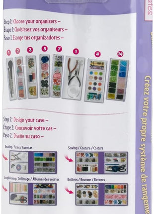 Craft Mates Bead Organizer and Plastic Storage Containers for Crafts, Buttons, Pins and More, 14 Locking Compartments (Display)