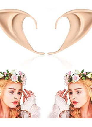FRESHME Fairy Pixie Elf Ears - Short and Long Style Cosplay Pointed Silicone Ears Halloween Costume Renaissance Accessories Vampire Ears Christmas Dress Up Makeup Party Fairycore Accessories