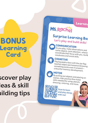 Ms. Rachel Surprise Learning Box with 6 Educational & Developmental Toys | 6 Soft Accessories & Interactive Scenes, Develops Fine Motor Skills, Baby Toys for Girls & Boys Ages 3 Months to 2+