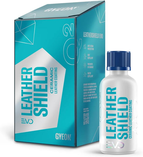Gyeon Leather Shield EVO 50 ml - Ceramic Coating for Leather | All Types of Natural Leather, Tesla Vegan | No Change in Finish of Upholstery |Repels Dirt and Liquid | Car Interior UV Protector