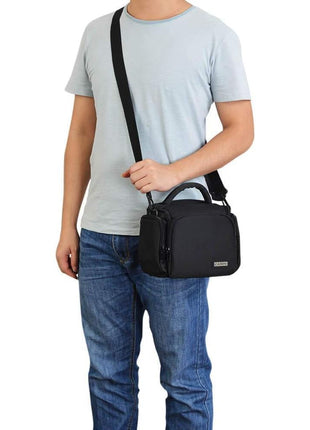 CADeN Compact Camera Shoulder Crossbody Bag Case Compatible for Nikon, Canon, Sony SLR/DSLR Mirrorless Cameras and Lenses Waterproof(1.0 S, Black)
