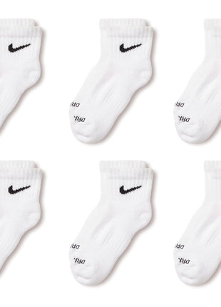 Nike Dri-Fit Performance Basic Crew (Toddler/Little Kid) White 5-7 (10 Toddler-3 Little Kid)