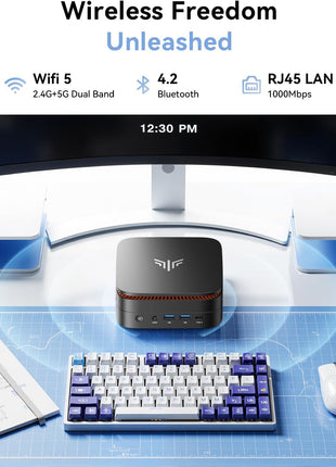 KAMRUI Pinova P1 Mini PC Win -11 Pro, AMD Ryzen R2544 Mini Computers (Beat 10110U/4300U/3500U, up to 3.7GHz), 16GB RAM 256GB SSD Micro Desktop PC, Triple 4K, Type-C, WiFi, BT for Business Home Office