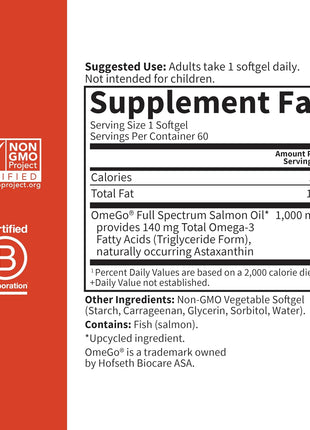 Garden of Life Dr. Formulated Salmon Oil Soft Gels, Full Spectrum, 60ct | Full Spectrum Omega-3 Fish Oil with EPA, DHA, DPA - Heart Health Dietary Supplement