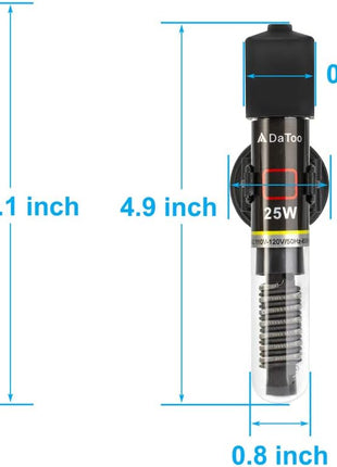 Mini Aquarium Heater 25W Small Fish Tank Heater 25 Watt with Free Thermometer Sticker