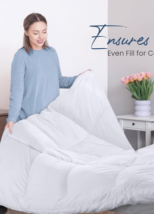 Utopia Bedding Comforters Queen Size, All Season Duvet Insert, Down Alternative Box Stitched Bed Comforter with Corner Tabs, Machine Washable (White)