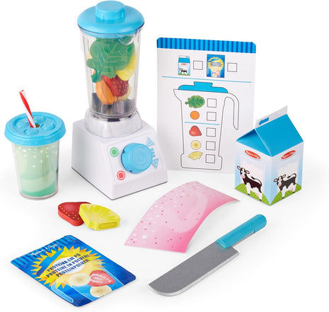 Melissa & Doug Smoothie Maker Blender Set with Play Food - 22 Pieces