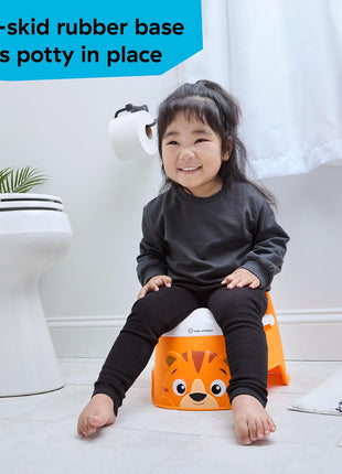 Baby Einstein Tinkle and Reveal Tiger Potty Training Toilet, Non-Skid Toddler Potty, Removable Bowl, Ages 18+ Months