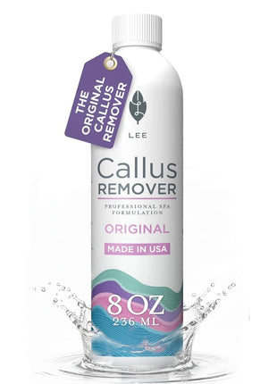 Lee Beauty Professional Callus Remover for Feet - Original, Powerful Formulation - Extra Strength Gel, Home Pedicure Foot Spa Results - Cracked & Dead Dry Skin Supplies - 8 Oz