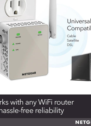 NETGEAR WiFi Range Extender (EX6120) - Add up to 1,500 sq. ft., 25 Devices - AC1200 Dual Band Wireless Signal Extender (Up to 1.2 Gbps Speed), Compact Wall Plug Design – Free Expert Help