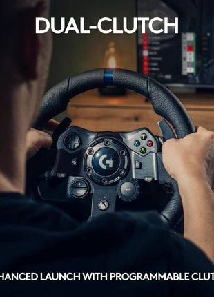 Logitech G923 Racing Wheel and Pedals for Xbox X|S, Xbox One and PC Featuring TRUEFORCE up to 1000 Hz Force Feedback, Responsive Pedal, Dual Clutch Launch Control, and Genuine Leather Wheel Cover