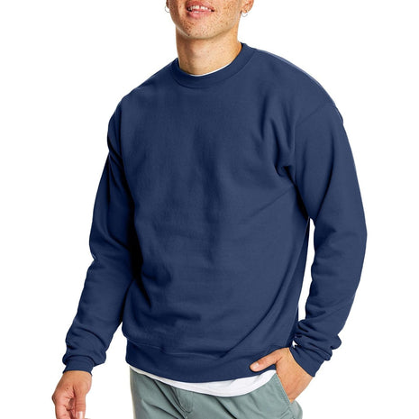 Hanes Mens Ecosmart Fleece Sweatshirt, Cotton-blend Pullover, Crewneck For Men, 1 Or 2 Pack, Stonewashed Green - 1 Pack, Large US