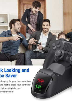 PS4 Controller Charger Dock Station with Charging Cable,1.8Hrs Fast Charge PS4 Remote Charging Station, Replacement for PlayStation 4 Dualshock 4 Charger for PlayStation 4 Games