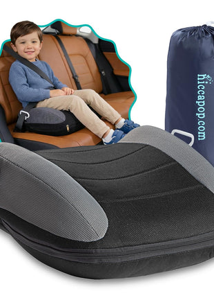 UberBoost Inflatable Booster Seat for Car, Travel Booster Seat, Black/Gray