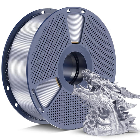 SUNLU Silk PLA Filament 1.75mm 2025 Upgrade Spool Compatible with Bambulab Refill Filament, 1kg(2.2lbs) PLA 3D Printer Filament, 1.75mm Dimensional Accuracy  0.02mm, Silver