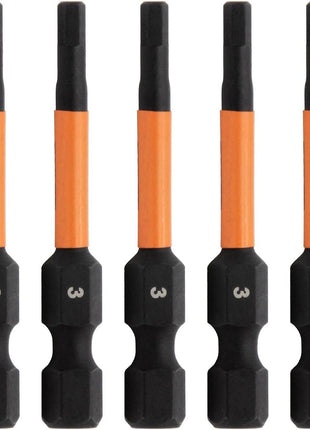 5pc 4mm Hex Bit Set 2 Inch S2 Steel Impact Allen Wrench Screwdriver Bits | Precision machined hex tip for machinery & furniture assembly. Extended 2" reach for quick-release 1/4" hex chucks.