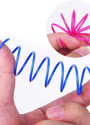 Andiker Interactive Cat Spiral Creative Spring Toy to Kill Time and Keep Fit, Sturdy and Heavy Plastic for Swatting, Biting, Hunting Kitten Toys, Colorful, 12 pcs