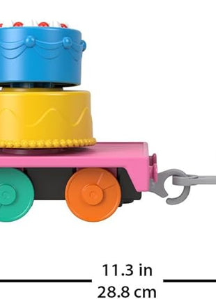 Thomas & Friends Motorized Toy Train, Wobbly Cake Thomas Engine with Cargo Cars & Pieces for Pretend Play Preschool Kids Ages 3+ Years